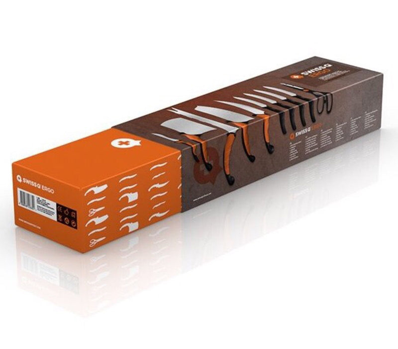 Grill und Steakmesser plus Küchenmesserset, Edelstahl 10 Teile, alles was eine moderne Küche benötigt, incl. 4 Steakmesser, ergonomische Griffe, sichere Einfassung, tolle Geschenkidee