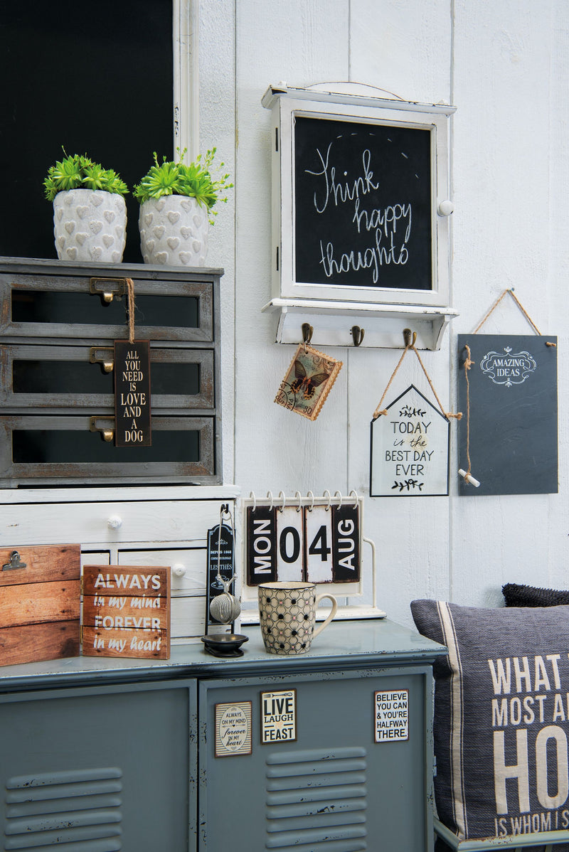 Riesiges Vintage Retro Holzschild, Modell KITCHEN RULES , Material Holz , Maße 45 x 30 cm, weiss mit Naturbandaufhängung, ideal für Bar, Cafe oder einfach Zuhause