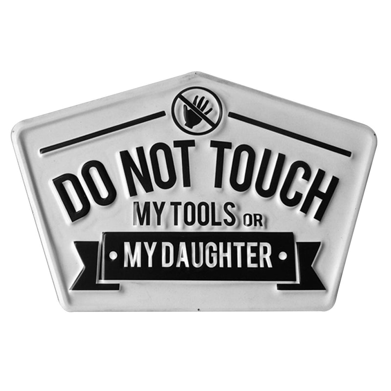 Cooles Großes Retro Eisenschild, Modell DO NOT TOUCH.., Material Eisen weiß lackiert , Maße 55 x 36 cm, gestanzt, sehr hochwertig, ideal als Geschenk oder einfach Zuhause