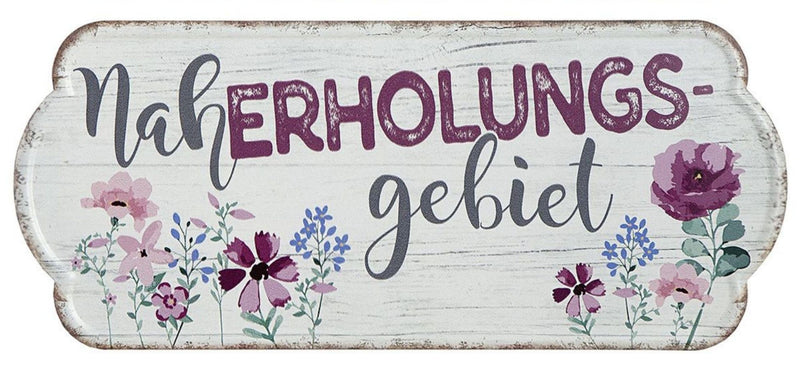Vintage Retro Metallschild, Modell, NAHERHOLUNGSGEBIET , Material Metall , Maße 35 x 15 cm, weiss, rot, ideal für Garten, Terrasse, Bar, Cafe, Cafeteria oder einfach Zuhause.