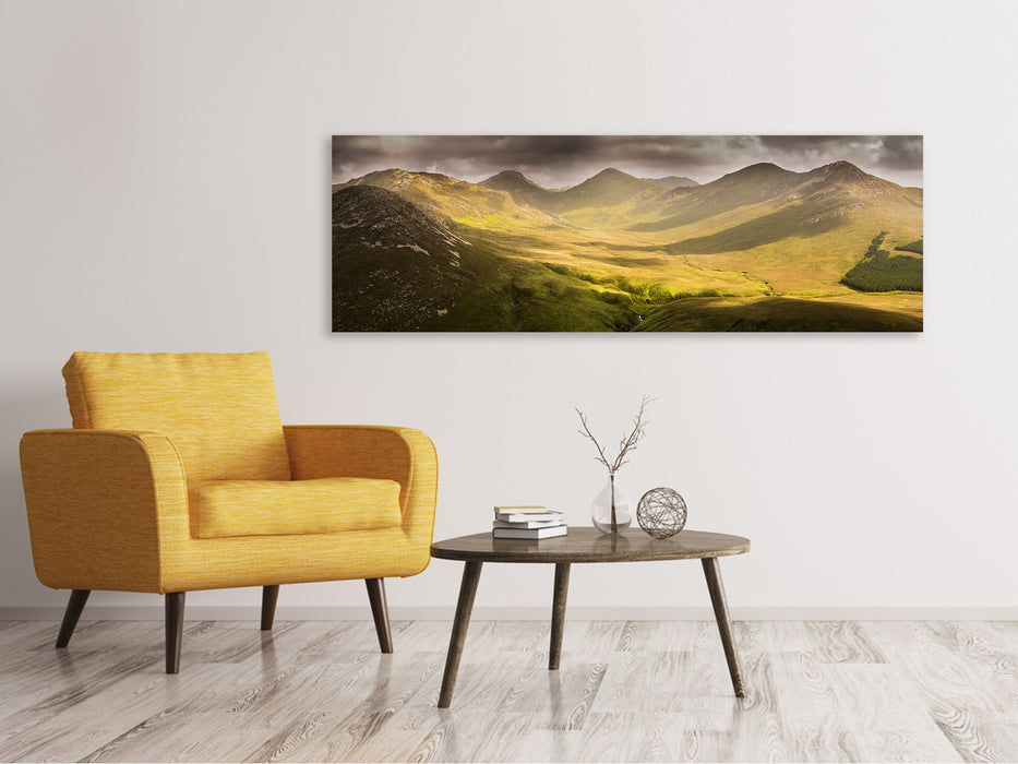 Leinwandbild Panorama Mystische Bergwelt