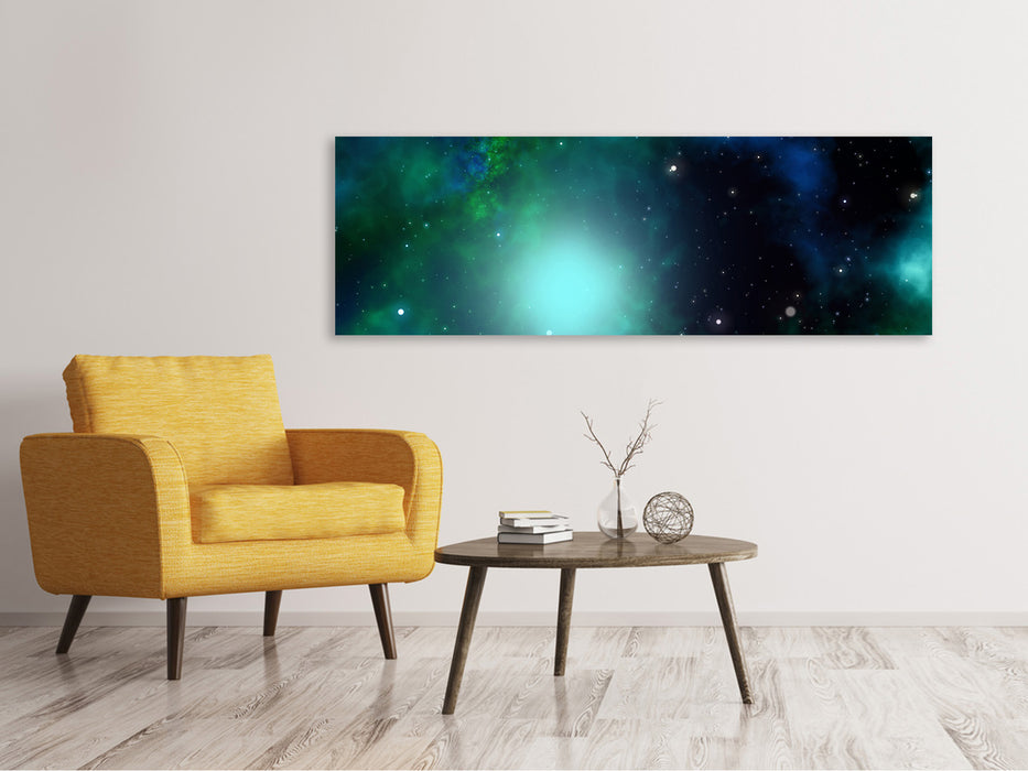 Leinwandbild Panorama Fantastische Galaxie