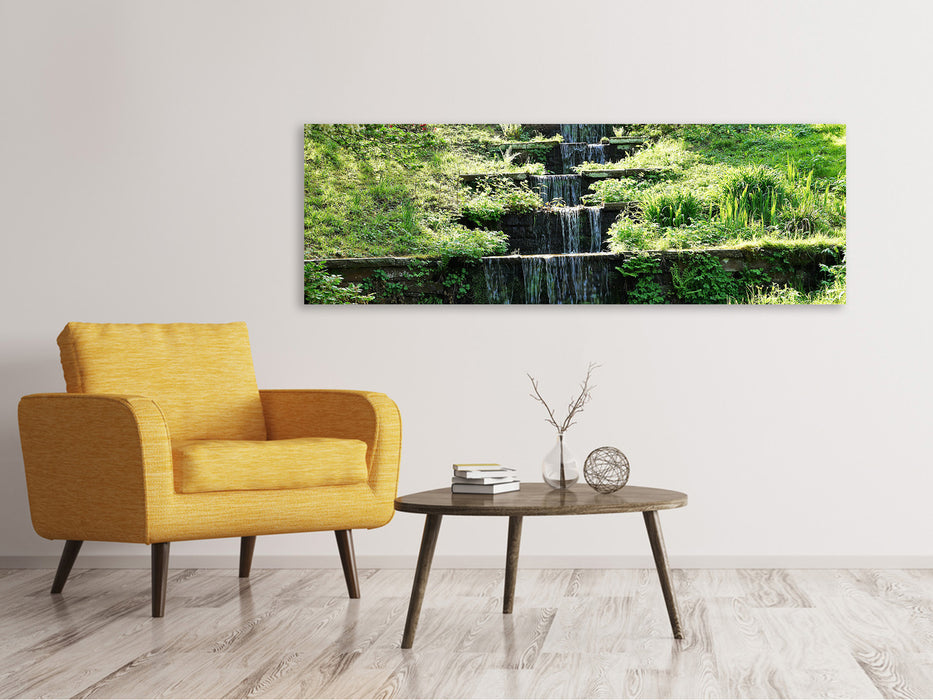 Leinwandbild Panorama Design Wasserfall