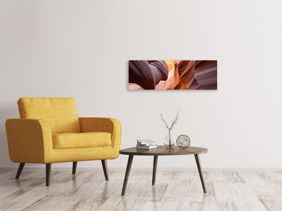 Leinwandbild Panorama Grossartiger Antelope Canyon