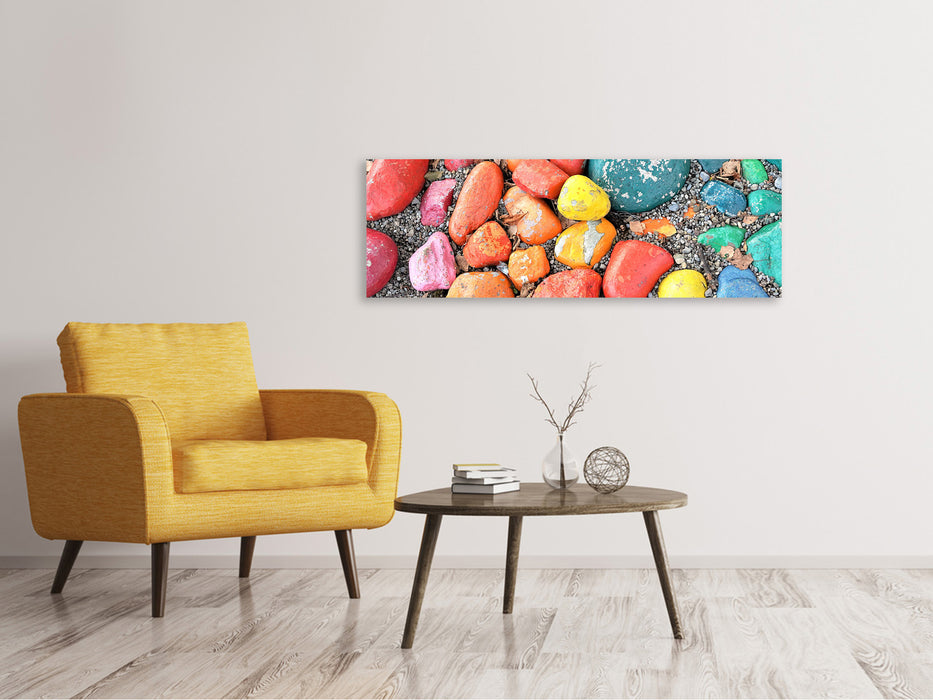 Panoramic canvas print Colorful stones