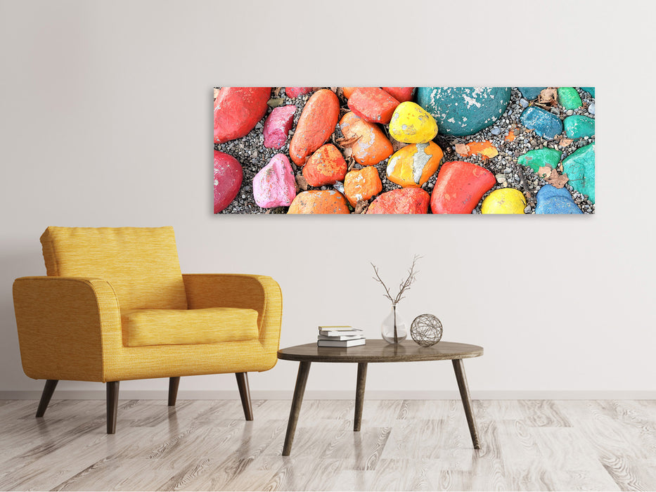 Panoramic canvas print Colorful stones