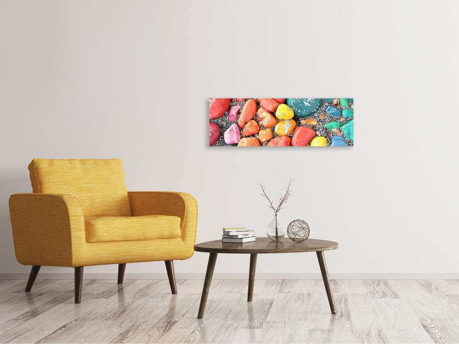 Panoramic canvas print Colorful stones