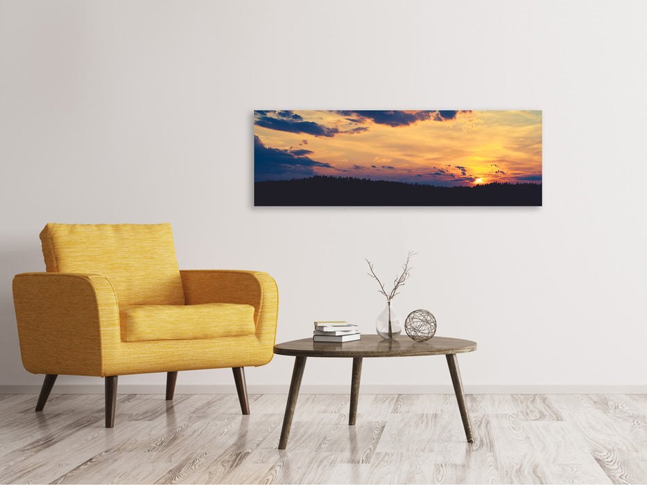 Canvas print panoramic sunset - time to relax