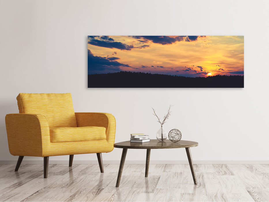 Canvas print panoramic sunset - time to relax