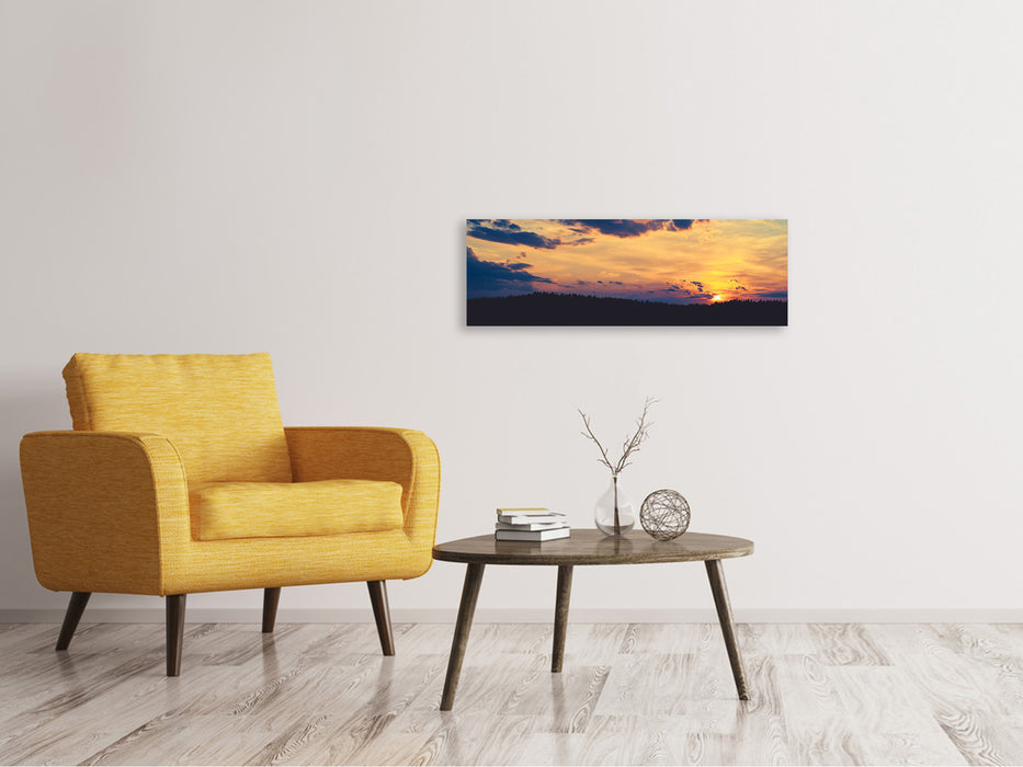 Canvas print panoramic sunset - time to relax