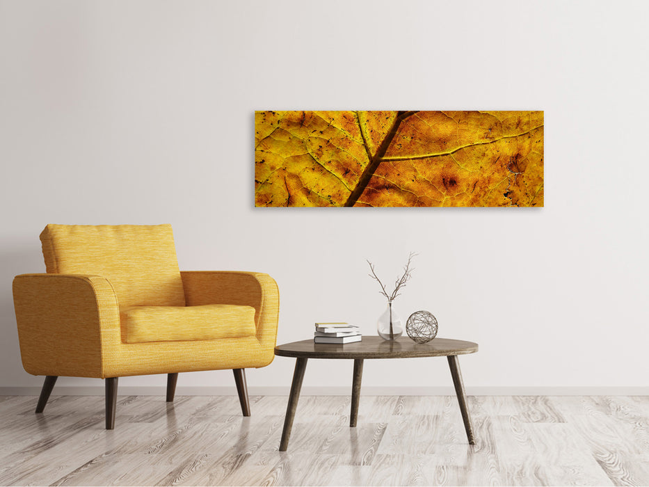 Leinwandbild Panorama Das Herbst Blatt