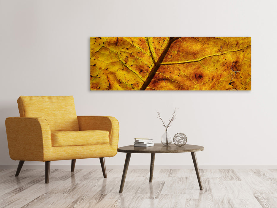 Leinwandbild Panorama Das Herbst Blatt