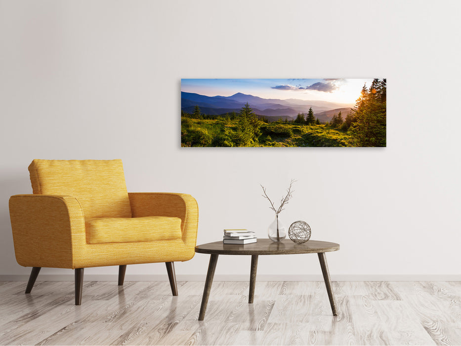 Leinwandbild Panorama Friedliche Landschaft