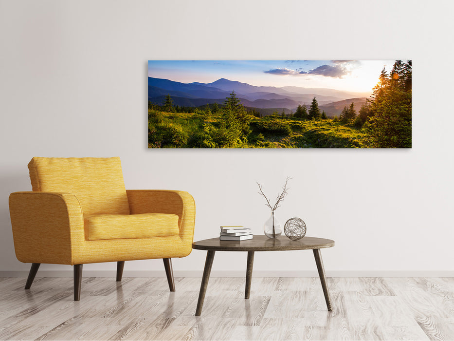 Leinwandbild Panorama Friedliche Landschaft