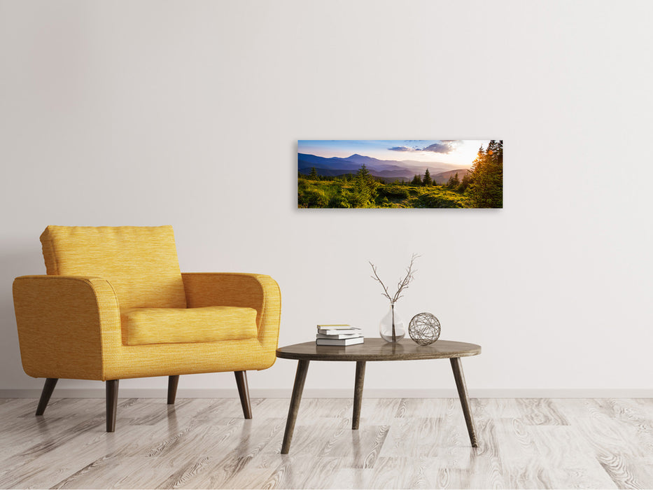 Leinwandbild Panorama Friedliche Landschaft