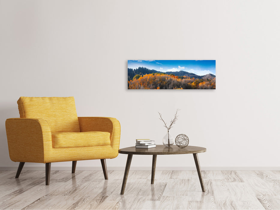 Leinwandbild Panorama Wolken ziehen auf