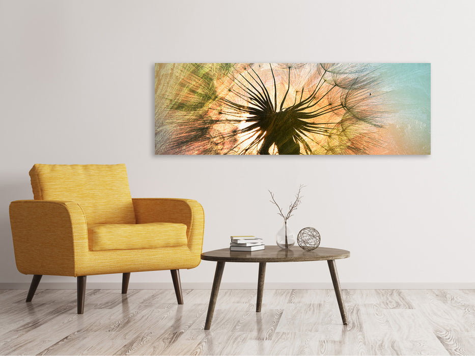 Leinwandbild Panorama XXL Pusteblume