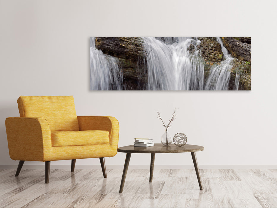 Leinwandbild Panorama Wasserfall XXL