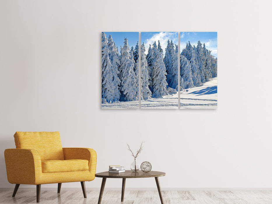 Leinwandbild 3-teilig Schöne Winterlandschaft