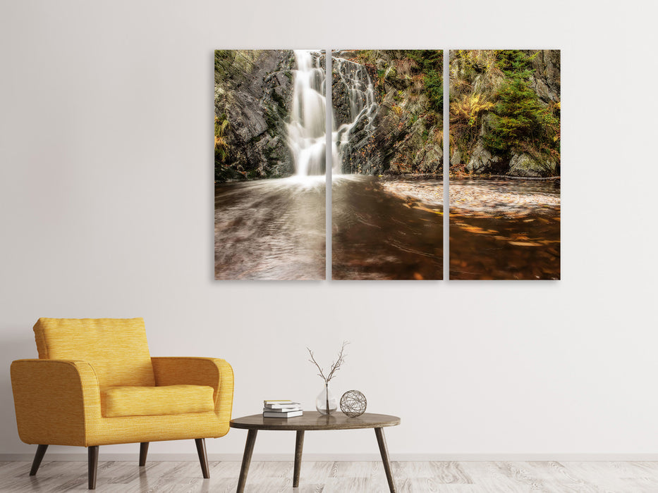 Leinwandbild 3-teilig Schöner Ausblick auf den Wasserfall