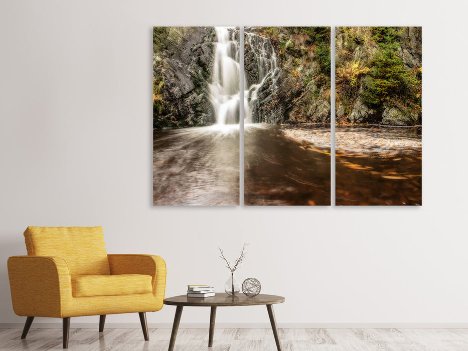 Leinwandbild 3-teilig Schöner Ausblick auf den Wasserfall