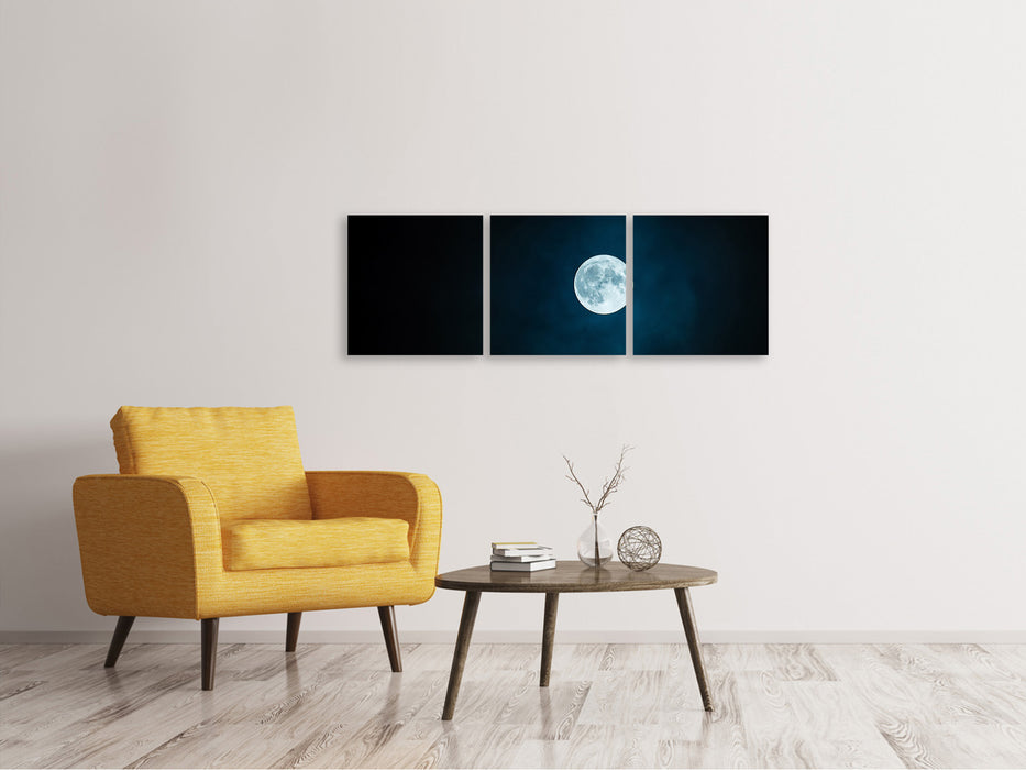 Panorama Leinwandbild 3-teilig Imposanter Vollmond