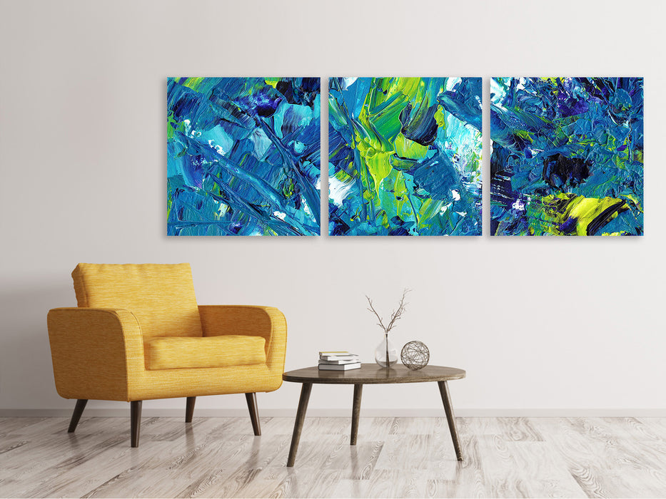 Tableau sur toile panoramique, peinture murale en 3 parties