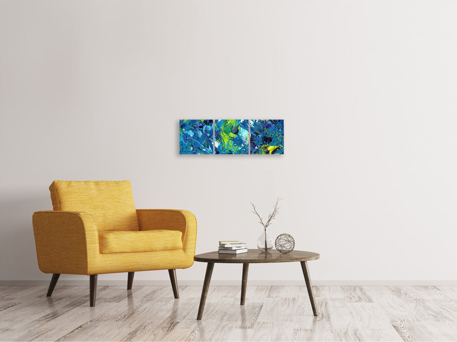 Tableau sur toile panoramique, peinture murale en 3 parties