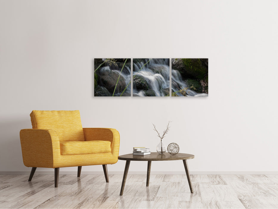 Panorama Leinwandbild 3-teilig Inspiration Wasserfall