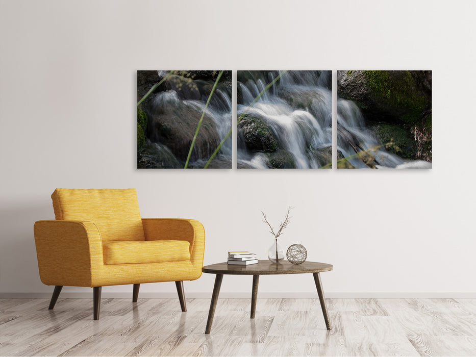 Panorama Leinwandbild 3-teilig Inspiration Wasserfall