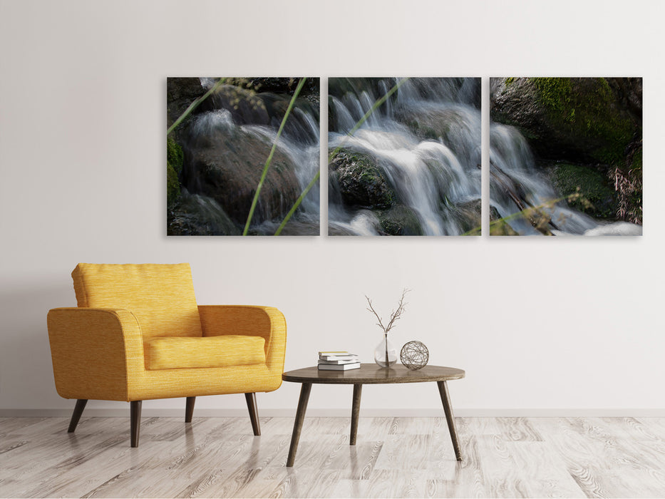 Panorama Leinwandbild 3-teilig Inspiration Wasserfall