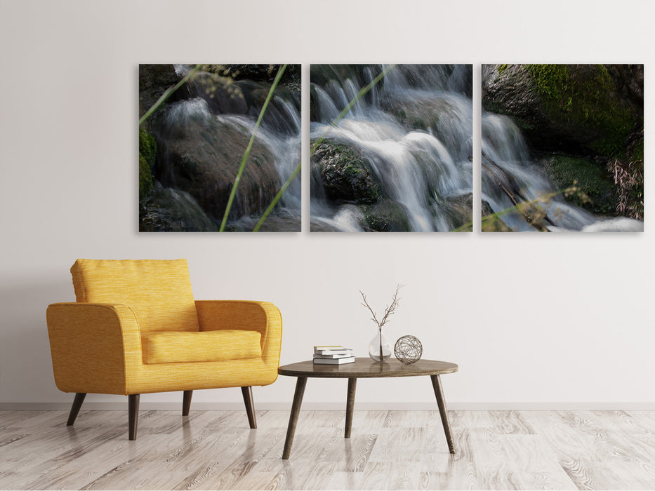 Panorama Leinwandbild 3-teilig Inspiration Wasserfall