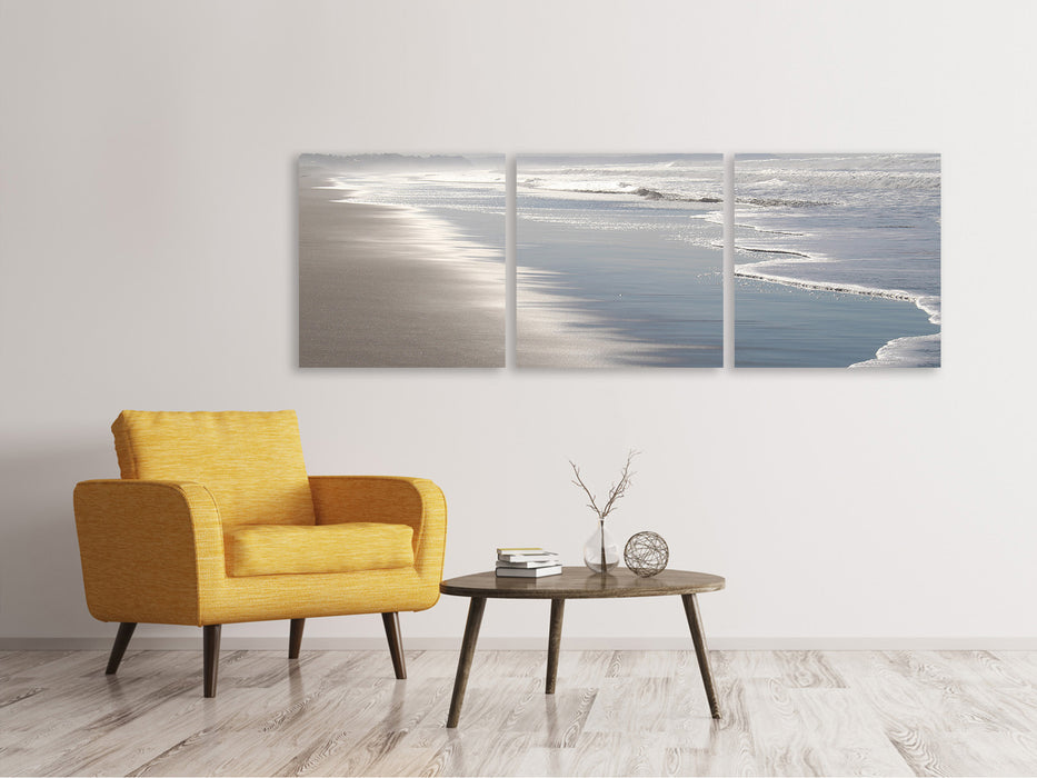 Panorama Leinwandbild 3-teilig Naturerlebnis Strand