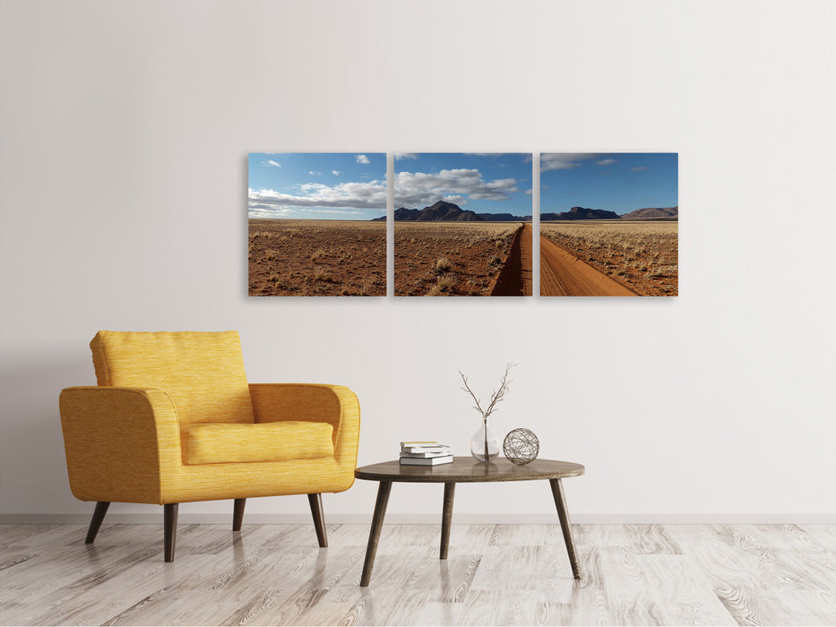 Panorama Leinwandbild 3-teilig In Namibia