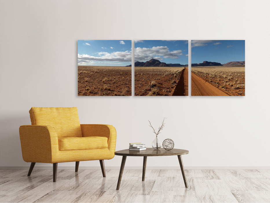 Panorama Leinwandbild 3-teilig In Namibia