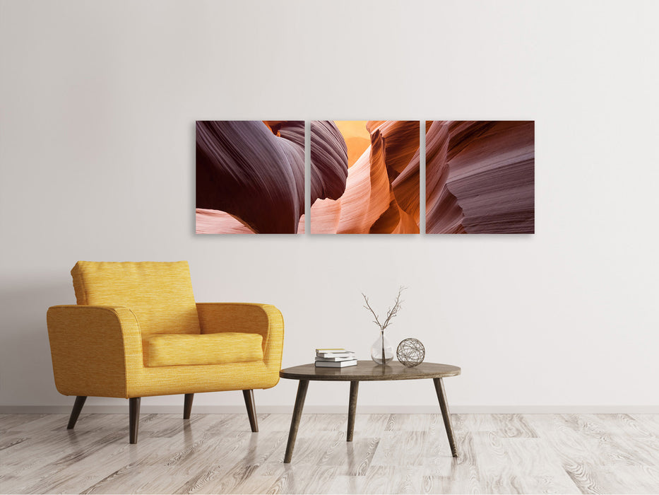 Panorama Leinwandbild 3-teilig Grossartiger Antelope Canyon