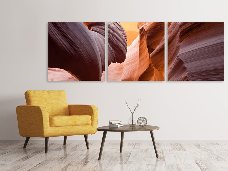 Panorama Leinwandbild 3-teilig Grossartiger Antelope Canyon