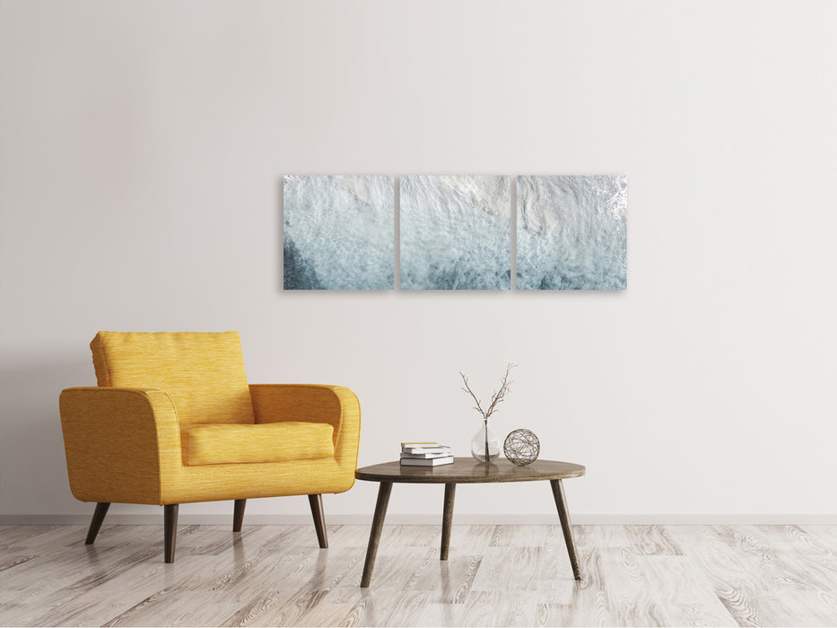 Panorama Leinwandbild 3-teilig Eis Kunst