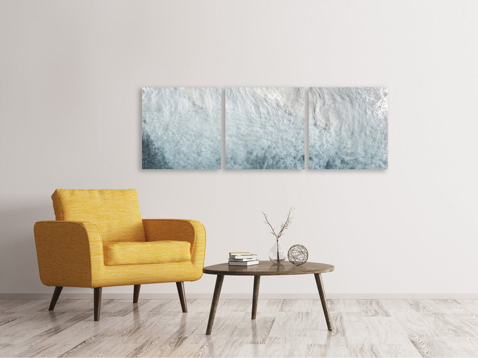 Panorama Leinwandbild 3-teilig Eis Kunst