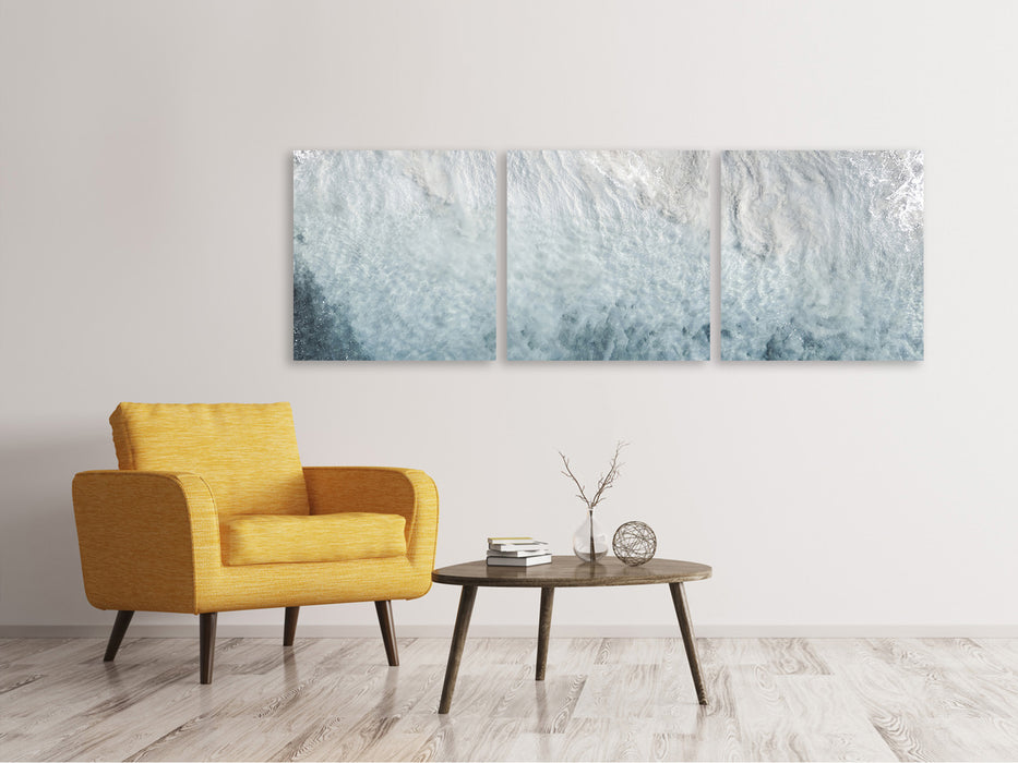 Panorama Leinwandbild 3-teilig Eis Kunst