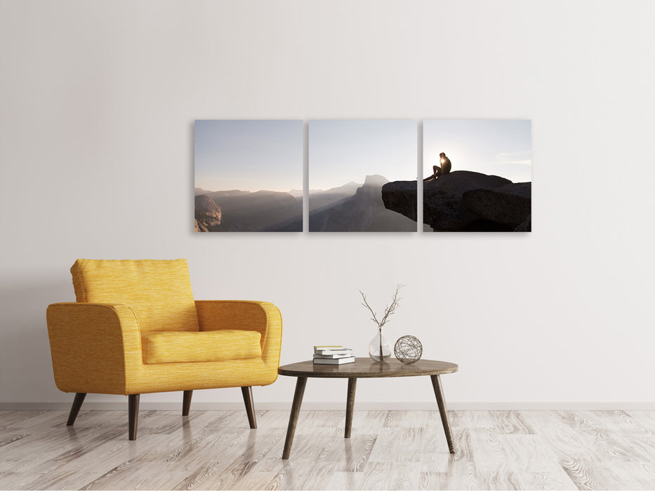 Panorama Leinwandbild 3-teilig Inspiration Berge