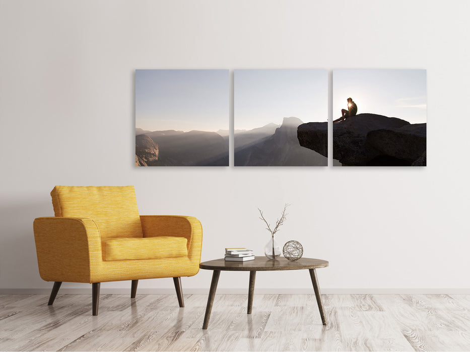 Panorama Leinwandbild 3-teilig Inspiration Berge