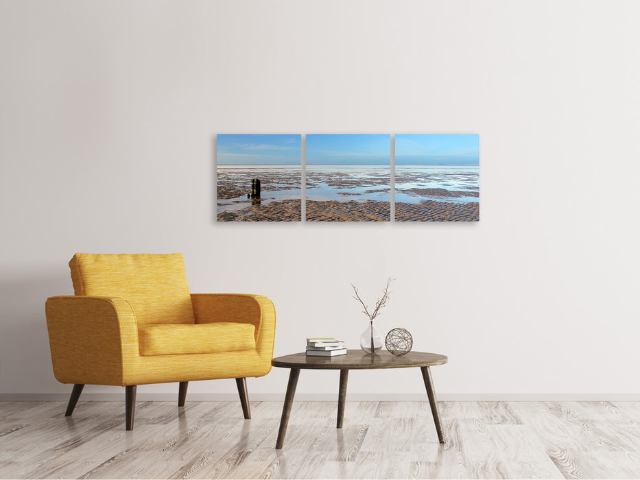 Panorama Leinwandbild 3-teilig Die Nordsee