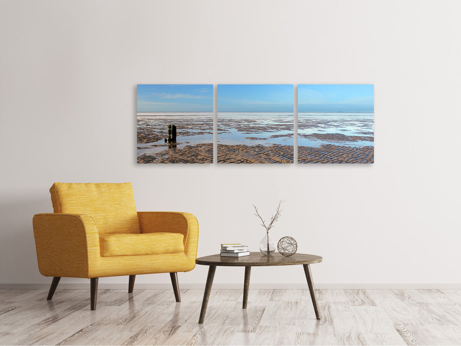 Panorama Leinwandbild 3-teilig Die Nordsee