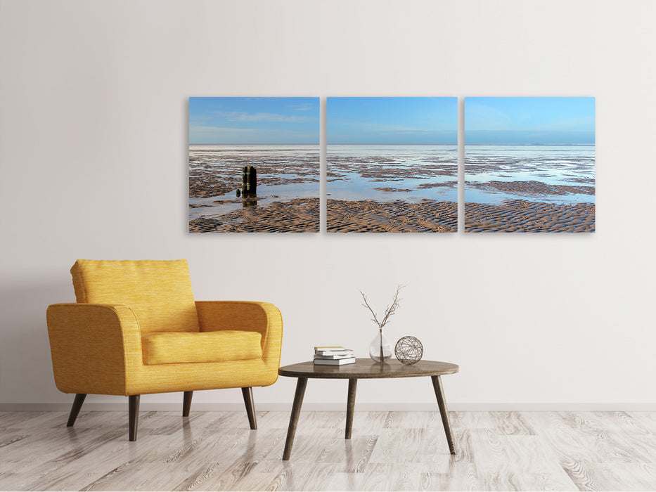 Panorama Leinwandbild 3-teilig Die Nordsee