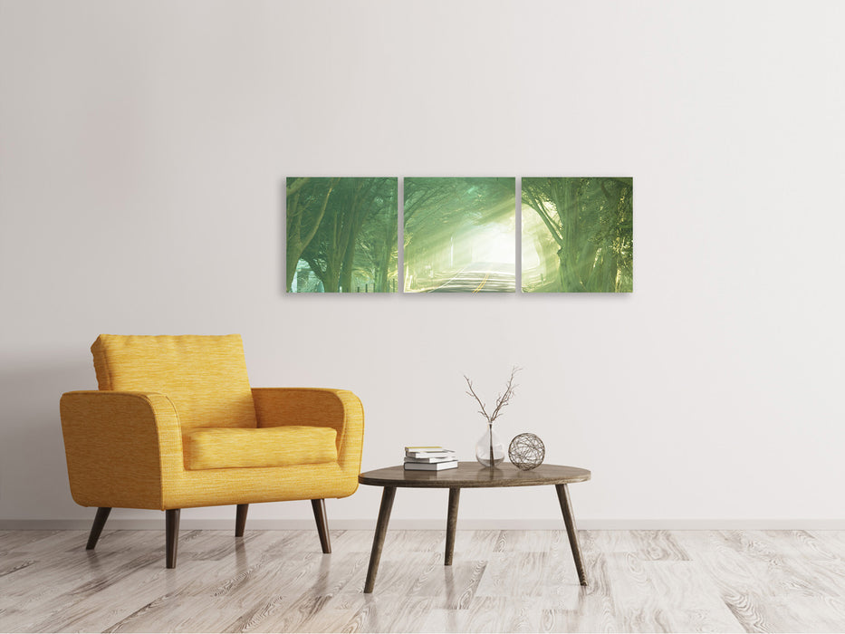 Panoramic 3-piece canvas picture The Avenue