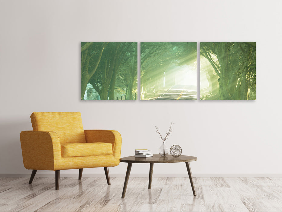 Panoramic 3-piece canvas picture The Avenue