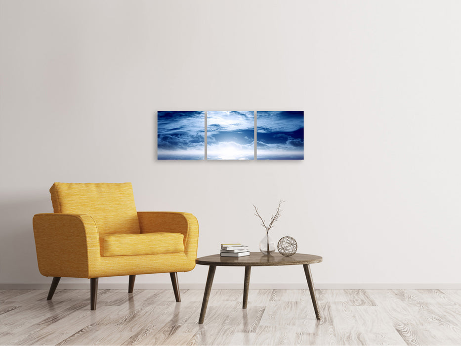 Panoramic 3-piece canvas picture Mystical Sky