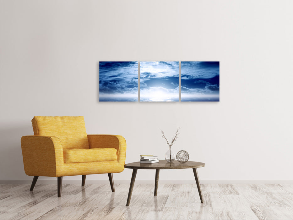 Panoramic 3-piece canvas picture Mystical Sky