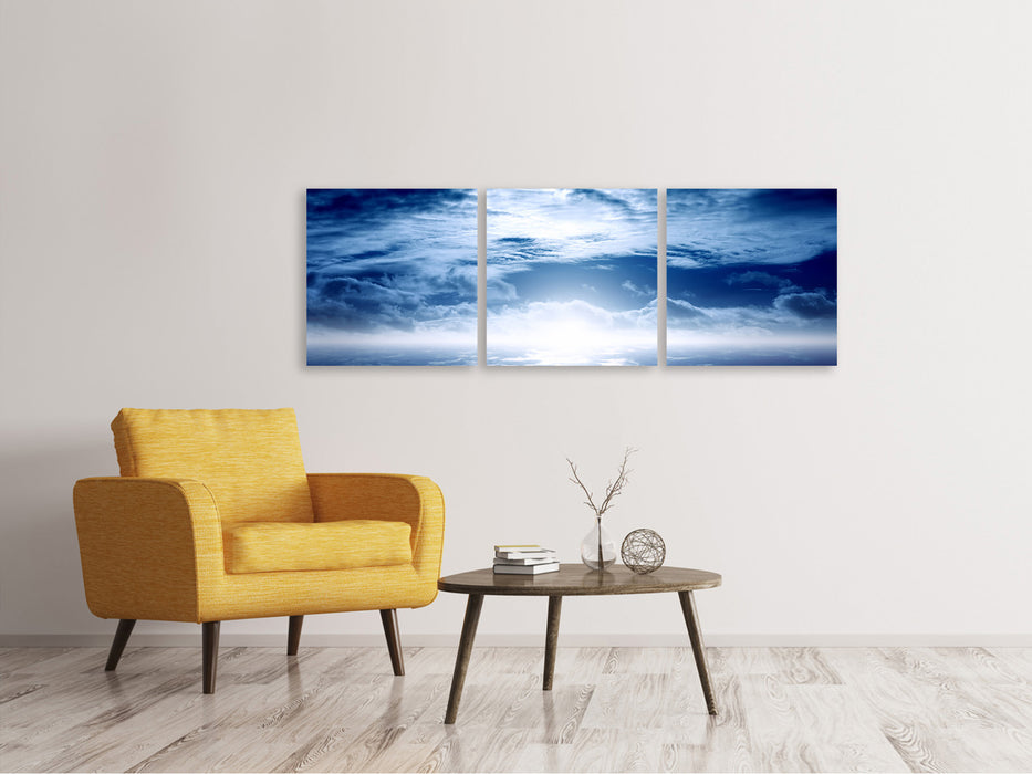 Panoramic 3-piece canvas picture Mystical Sky